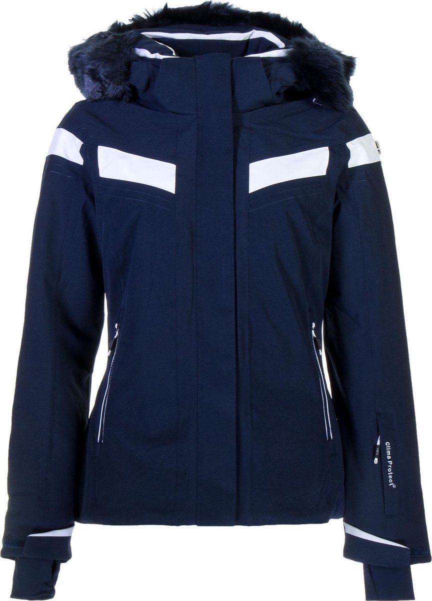 CMP Women Jacket Zip Hood Eco Fur Ski Jas Wintersportjas Maat 44