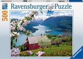 Bol.com Ravensburger puzzel Scandinavische Idylle Landschap - Legpuzzel - 500 stukjes aanbieding
