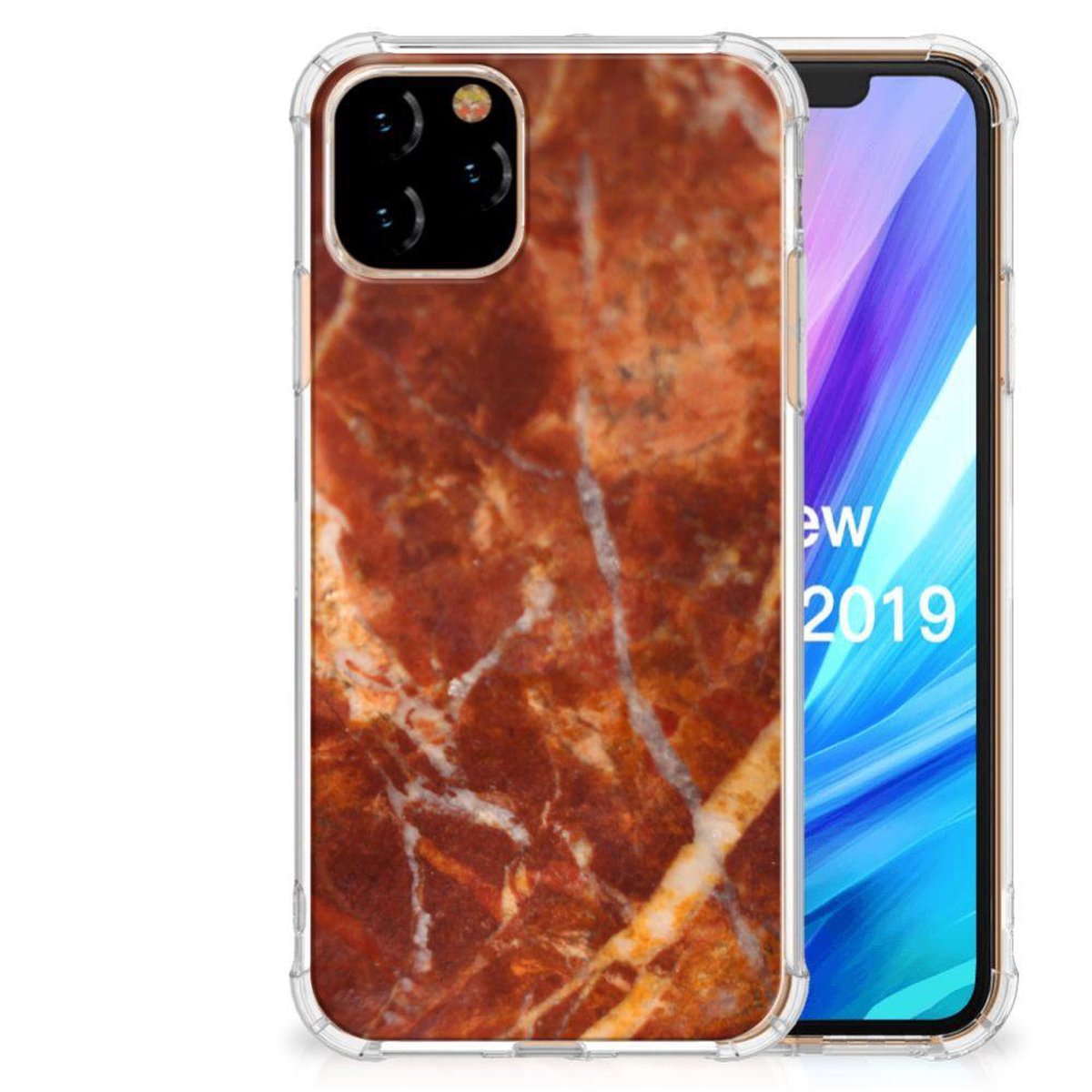 Apple iPhone 11 Pro Anti-Shock Hoesje Marmer Bruin