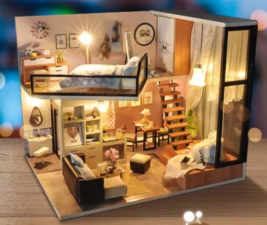 hoop Heerlijk wortel Poppenhuis DIY Maken Miniatuur Hobby Bouw Pakket Dollhouse Meubels -  "Modern Lounge"... | bol.com
