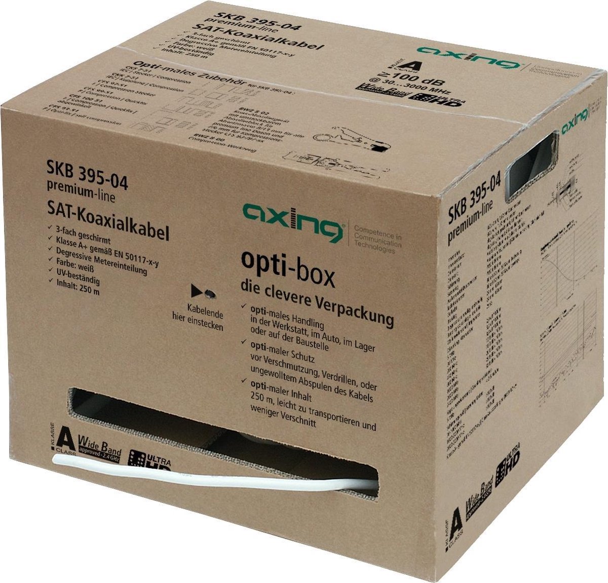 Axing SKB39504 coax-kabel No Nee 250 m Wit