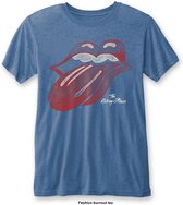 Rolling Stones Heren Tshirt -S- Vintage Tongue Blauw