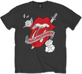 The Rolling Stones Heren Tshirt -M- Vintage Tattoo Grijs