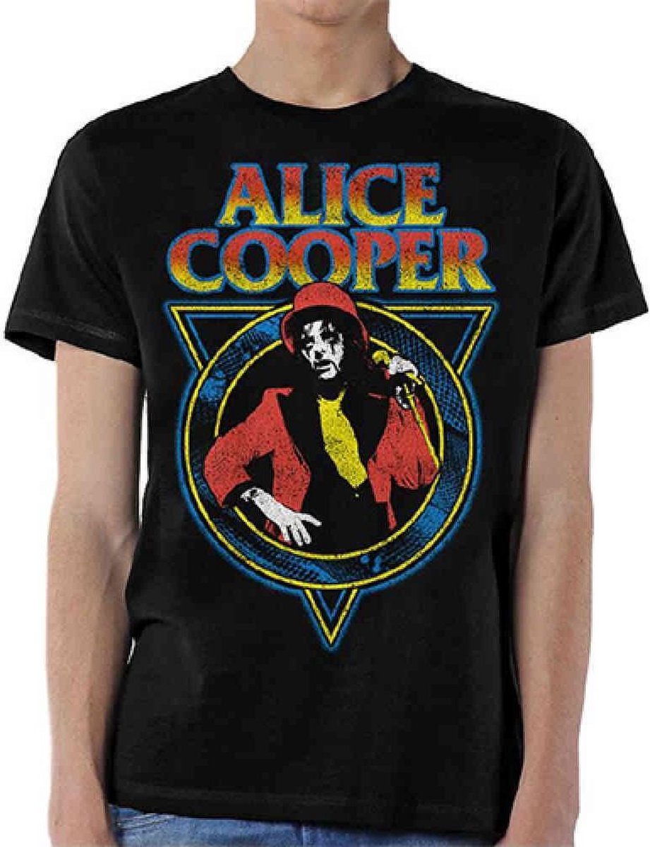 Afbeelding van product Rock Off  Alice Cooper Heren Tshirt -XL- Snake Skin Zwart  - maat XL