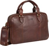 Justified Bags® - Max  Laptop Businnes Bag - Laptoptas - Aktetas - 13'' Laptop -  Leer - Cognac