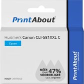 PrintAbout huismerk Inktcartridge CLI-581XXL C Cyaan Extra hoge capaciteit geschikt voor Canon