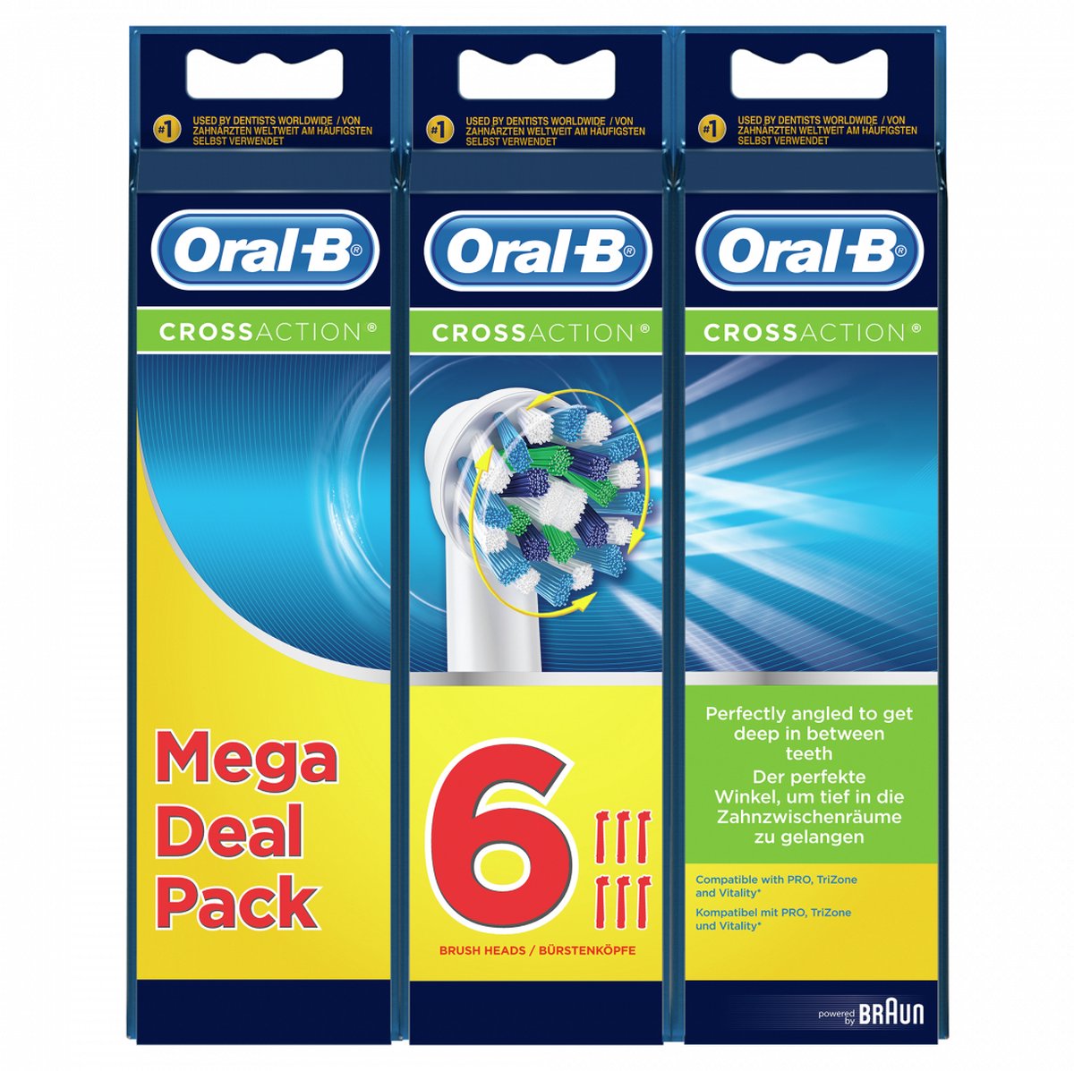 Oral-B Cross Action Opzetborstels - 6 stuks