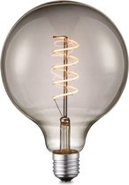 Home Sweet Home - Edison Vintage E27 LED filament lichtbron Globe - Rook - 12.5/12.5/17cm - G125 Spiraal - Retro LED lamp - Dimbaar - 4W 140lm 1800K - warm wit licht - geschikt voor E27 fitting