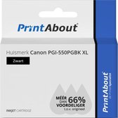 PrintAbout huismerk Inktcartridge PGI-550PGBK XL Zwart Hoge capaciteit geschikt voor Canon