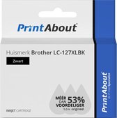 PrintAbout huismerk Inktcartridge LC-127XLBK Zwart Hoge capaciteit geschikt voor Brother