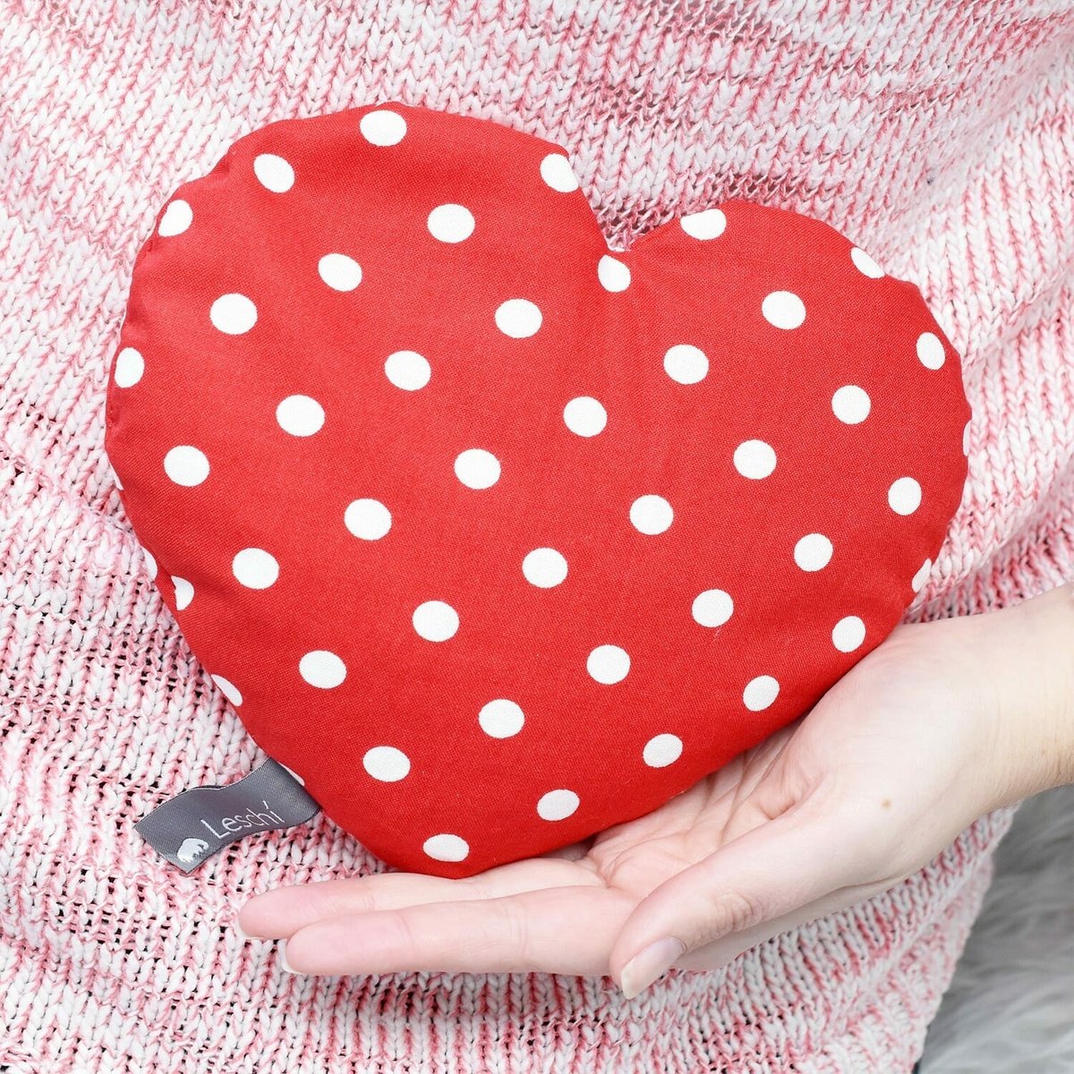 Goedkoopste Leschi Warmtekussen Hart Polkadot