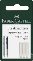 Faber-Castell reservegum - voor vulpotlood Grip 2011/Apollo 2010 - 3 stuks op blister - FC-131597