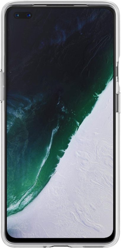 Vooraanzicht van een transparante OnePlus Nord telefoonhoes.