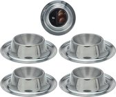 Excellent Houseware - Ensemble de Coquetiers de 4 pièces Ø 8,5 cm - Métal en acier inoxydable