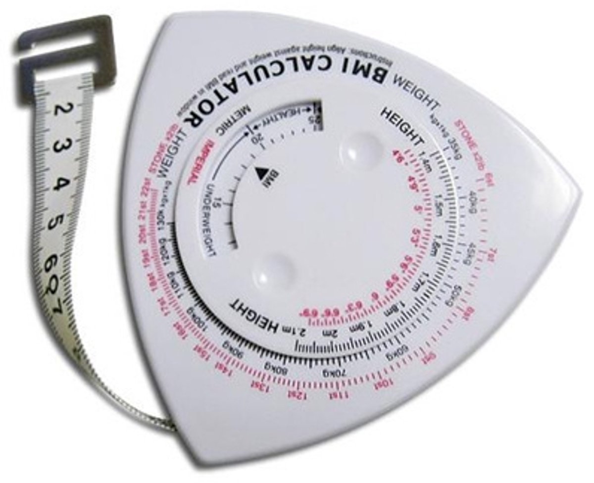 Omvangs meetlint met BMI meter