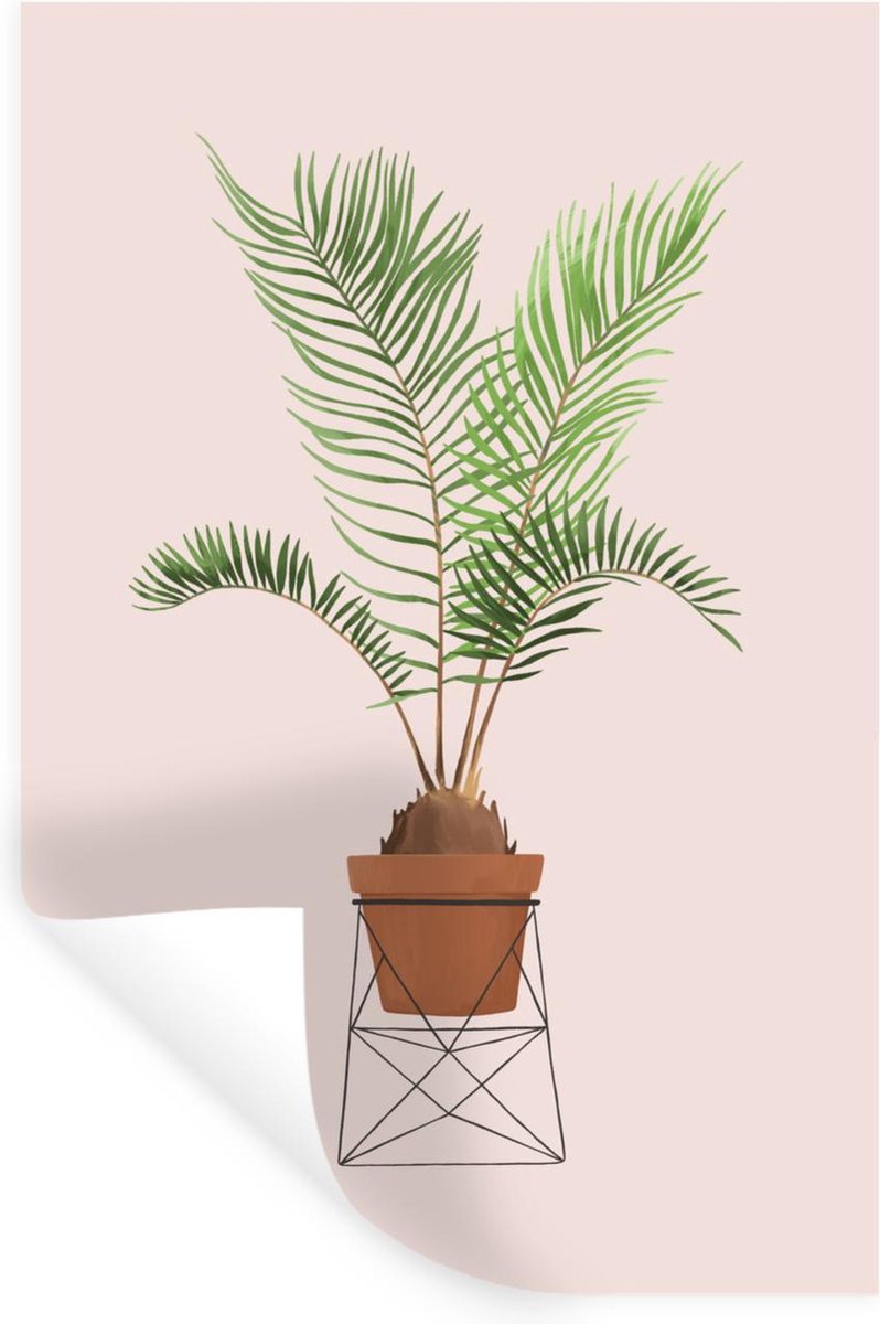 muursticker planten groen zelfklevend 90cm botanische muurdecoratie