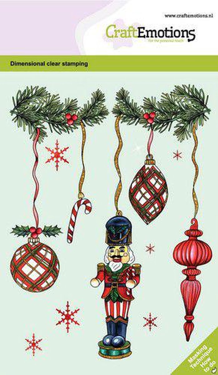 CraftEmotions clearstamps A6 - Kerstversiering notenkraker GB Dimensional stamp