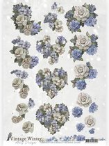 3D knipvel - Amy Design - Vintage winter - Winter Flowers