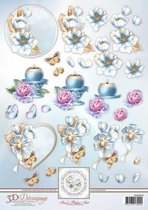 3D Decoupage Sheet Frosted Florals
