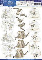 3D Knipvel - Precious Marieke - Winter Wonderland - Winter Animals 10 stuks