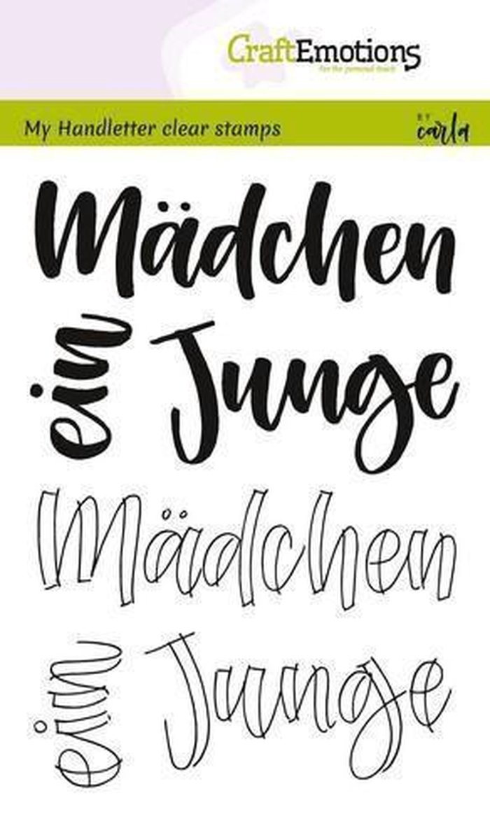 CraftEmotions stempel A6 - handletter - Madchen. Junge Duits