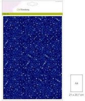 CraftEmotions glitterpapier 5 vel blauw +/- 29x21cm 120gr