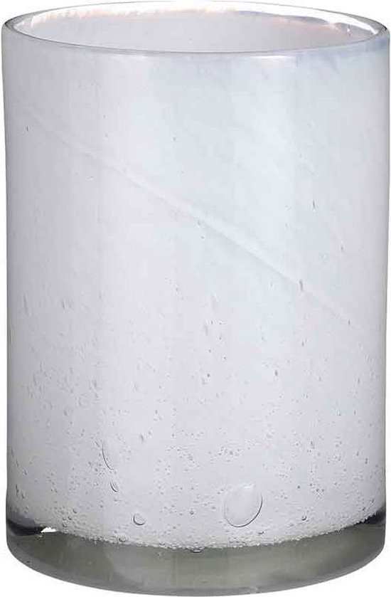 Vase Cylindre Estelle Mica Decorations - H23 x Ø17 cm - Verre recyclé - Wit