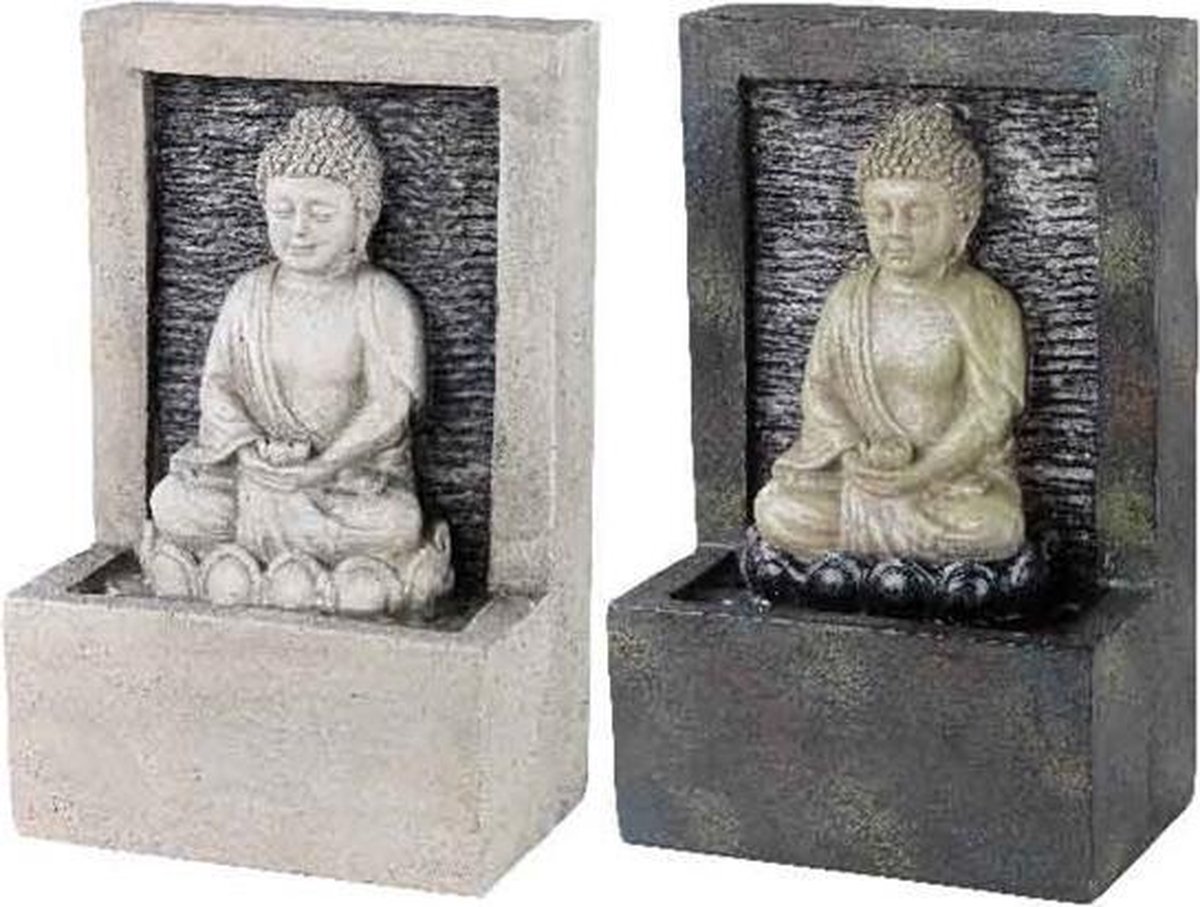 Lumineo Fontein poly Boeddha 9x10x23.5cm binnen (1 stuk) assorti