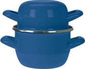 Mosselpan - Mosselpot - Blauw - Elektrisch & Gas - Ø 12cm