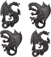Set Draken Beeld Hangend - set van 4 draken fantasy gothic 15 cm | GerichteKeuze