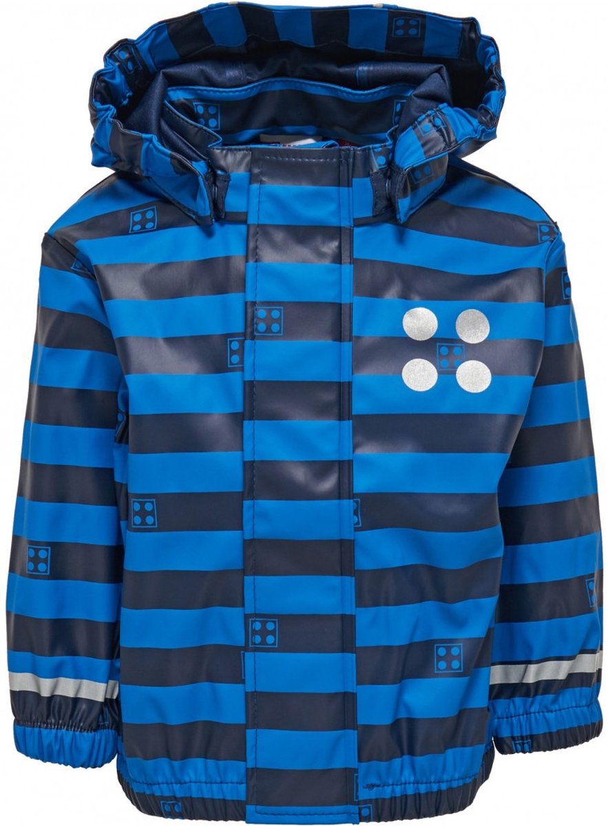Blauw gestreepte kinder regenjas Justice van Lego Duplo 80