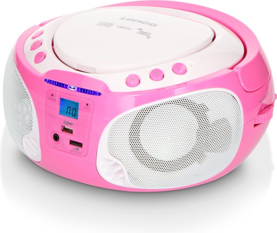 Lenco SCD-650PK - Draagbare radio CD speler met karaokemicrofoon en LED -  Roze | bol