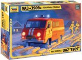 1:43 Zvezda 43001 Fire Service car UAZ 3909 Plastic kit