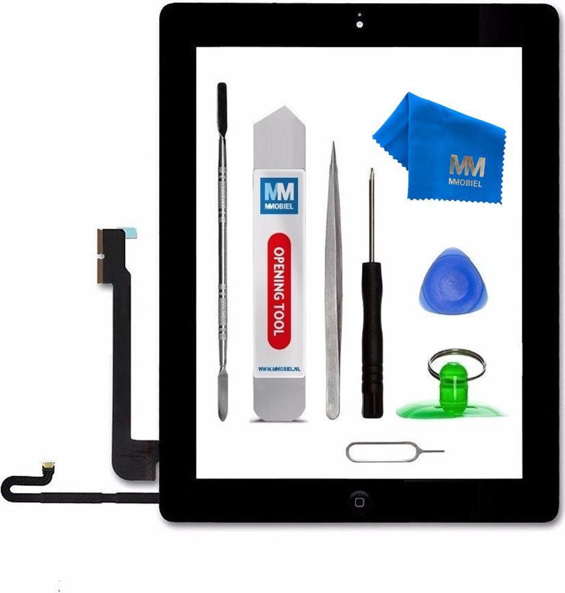 MMOBIEL Digitizer Scherm Display Glas Touchscreen voor iPad 4 (ZWART) - inclusief Tools