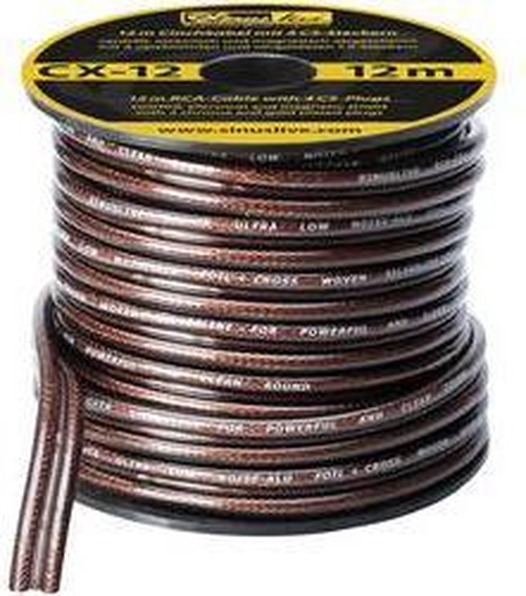 Sinuslive CX-12 cinchkabel 12 m op kleine rol incl. 4 CS volledig metalen stekkers