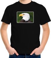 Dieren shirt met arenden foto - zwart - voor kinderen - roofvogel/ zeearend vogel cadeau t-shirt XL (158-164)