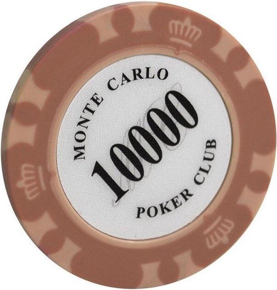 Afbeelding van het spel 5 stuk Professionele Upscale Klei Casino Texas Poker Chips 14G waarde 10000