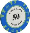 Afbeelding van het spelletje 5 stuk Professionele Upscale Klei Casino Texas Poker Chips 14G waarde 50