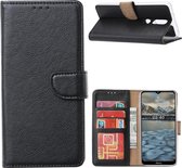 Nokia 2.4 Hoesje - Nokia 2.4 Portemonnee BookCase cover met Pasjeshouder - Zwart