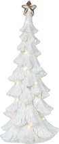 Kerstboom LED excl. 3x AA batterijen zilver 25.5x26xH61 cm Polyresin