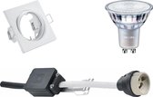 PHILIPS - LED Spot Set - MASTER 927 36D VLE - GU10 Fitting - DimTone Dimbaar - Inbouw Vierkant - Mat Wit - 3.7W - Warm Wit 2200K-2700K - Kantelbaar 80mm