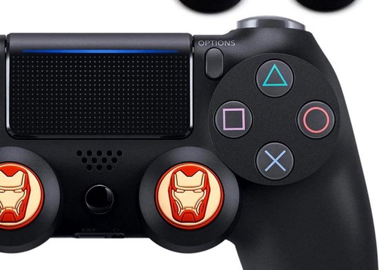 Siliconen Joystick Caps - Duimgrepen - Extra Grip - Avengers Iron Man - Key Bescherming - Thumb Sticks - 1 Stuks - Sony PS4 - Xbox