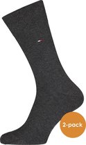 Tommy Hilfiger Classic Socks (2-pack) - herensokken katoen - antraciet melange - Maat: 43-46