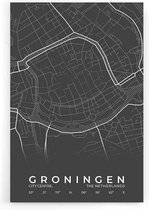 Walljar - Stadskaart Groningen Centrum - Muurdecoratie - Poster