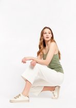 LOLALIZA Tanktop van biologisch katoen - Khaki - Maat XXL