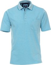 Redmond regular fit poloshirt - turquoise melange -  Maat: XXL