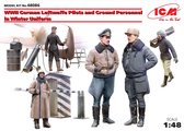 1:48 ICM 48086 WWII German Luftwaffe Pilots + Ground Personnel in Winter Uniform Plastic Modelbouwpakket
