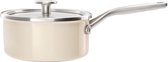 KitchenAid Steel Core Enamel steelpan 18cm 2,0L - Amandelwit - inductie - PFAS-vrij