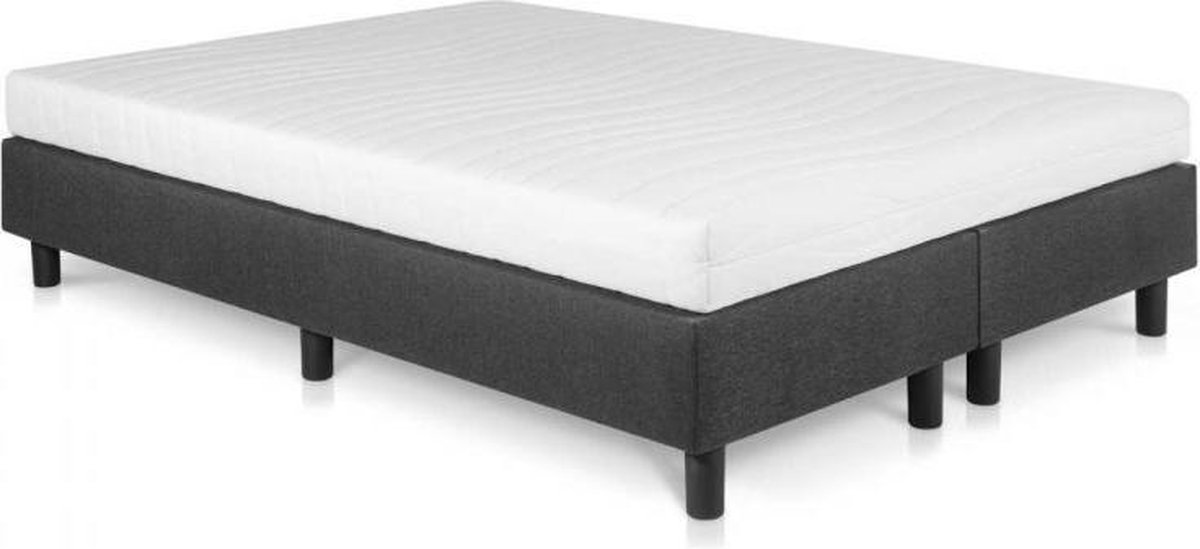 Bed4less Boxspring Student Basic Antraciet 160x220 cm Comfort Foam Matras