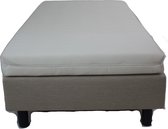 Boxspring beige 90x220 inclusief logeer matras hard ligcomfort